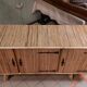 Vintage 3-door bamboo and rattan sideboard 50