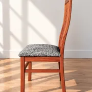 Set of 8 Vintage Teak Chairs in Mackintosh Style - Black and White Zebra Fabric