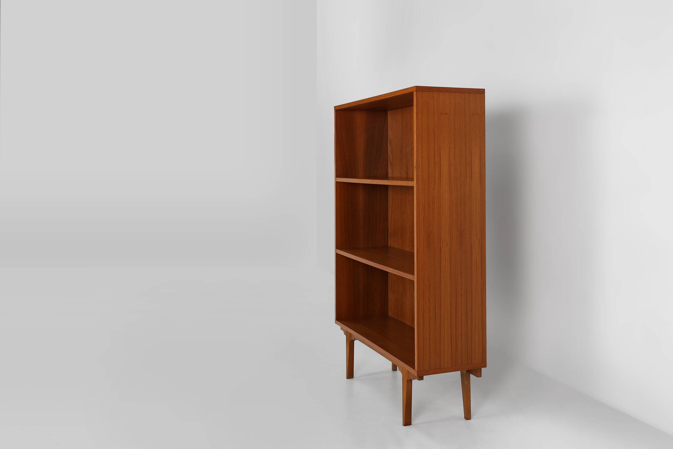 French vintage teak bookcase with 2 shelves from the 1960s