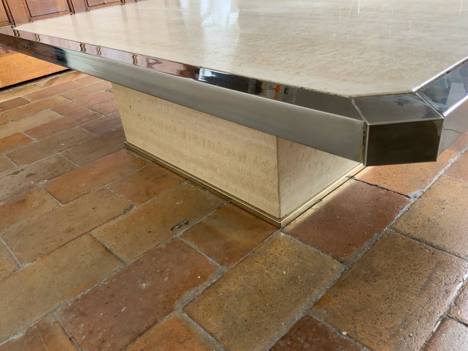 Coffee table and travertine
