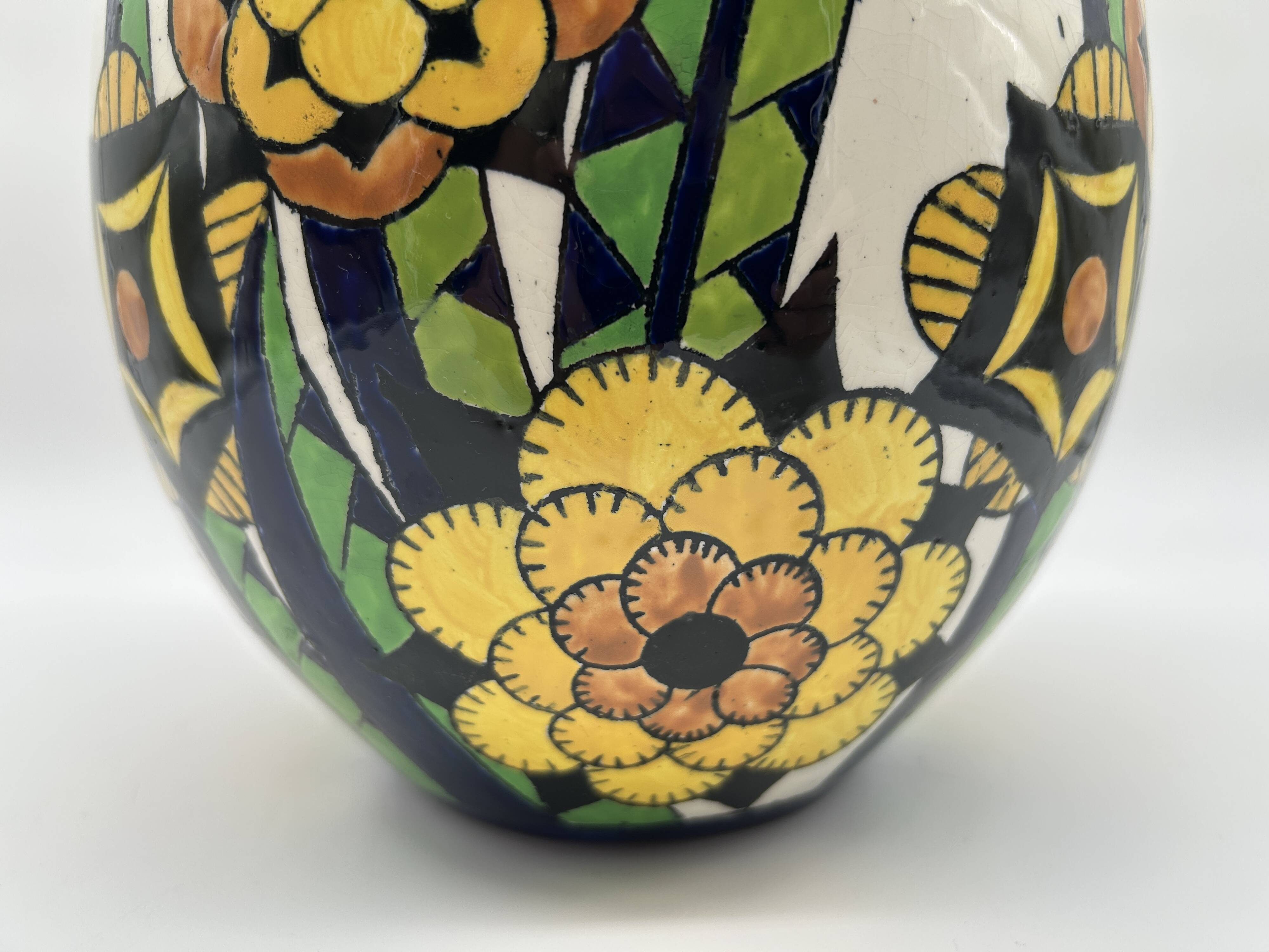 Superb art deco vase - boch freres keramis d1316