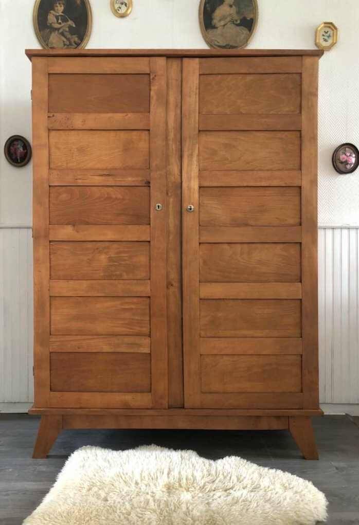 Vintage René Gabriel wardrobe, old furniture known as disaster victims