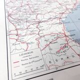 Old map of Corsica and southern Mediterranean France 43x43cm from 1950