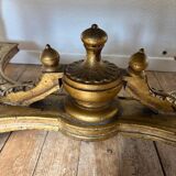 Coffee table in green marble and gilded wood, Louis XVI / Rococo style