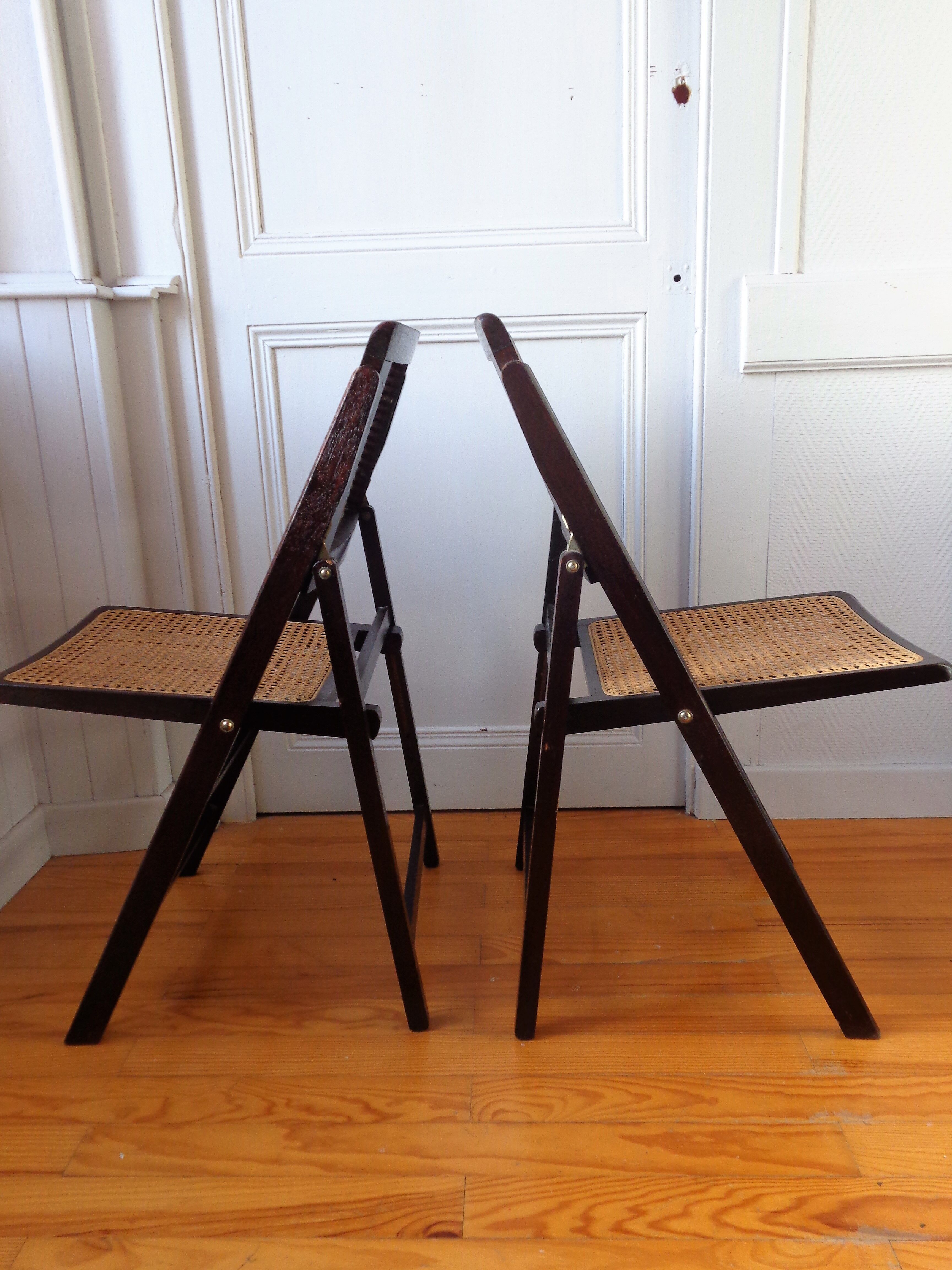 2 Vintage 1960 splint chairs