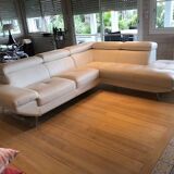 White leather sofa