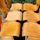 Set of 6 stackable Scandinavian wooden bistro chairs