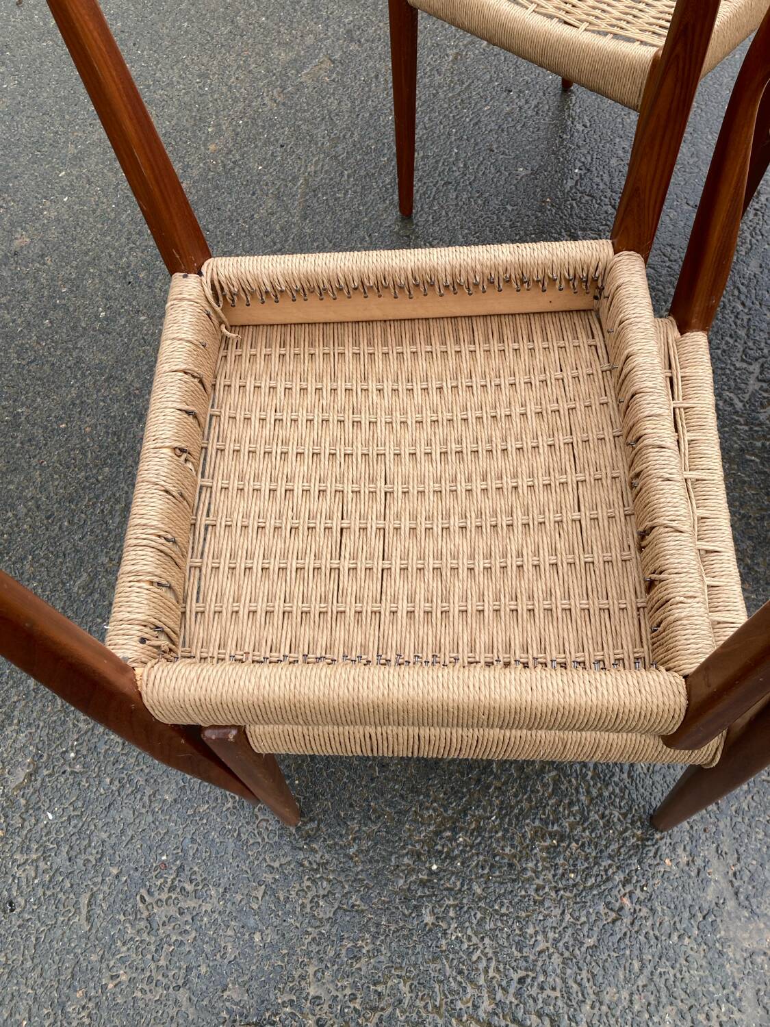 Four Scandinavian-style chairs from the 1970s.