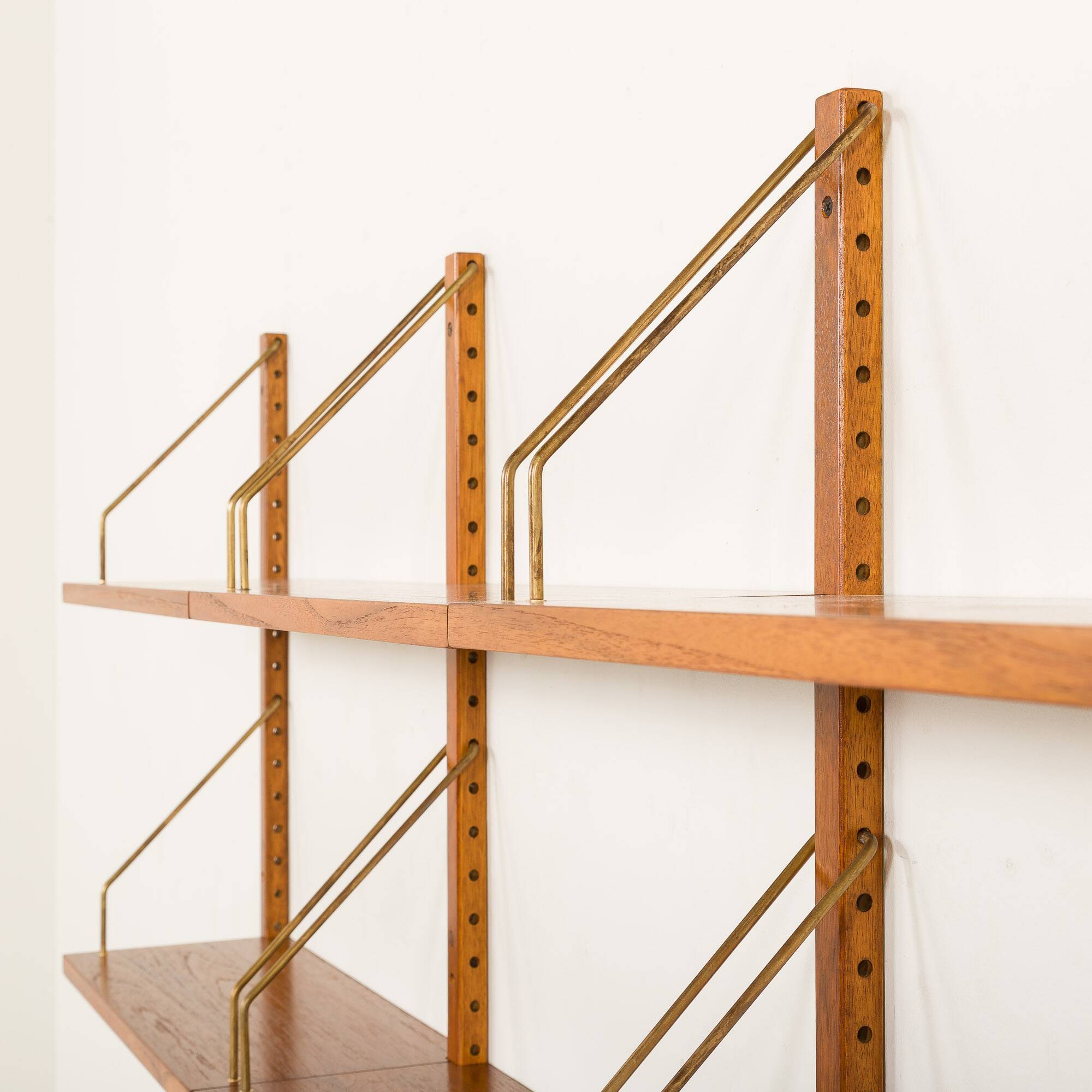 Danish mid century teak shelving unit, 1960s