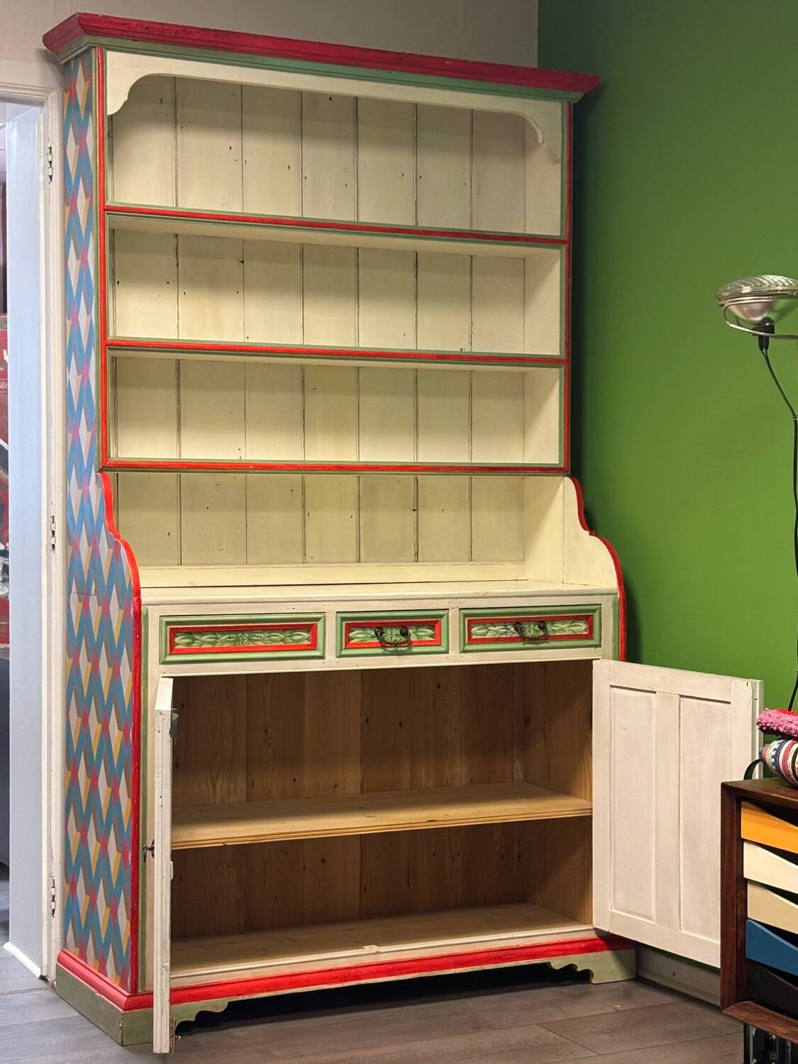 Hand-painted folk wardrobe