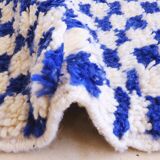 Blue Checkered Rug - 327 x 158 cm