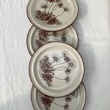 Set of four Japanese plates circa the 1970s numbered stamped dimension: diameter 21
