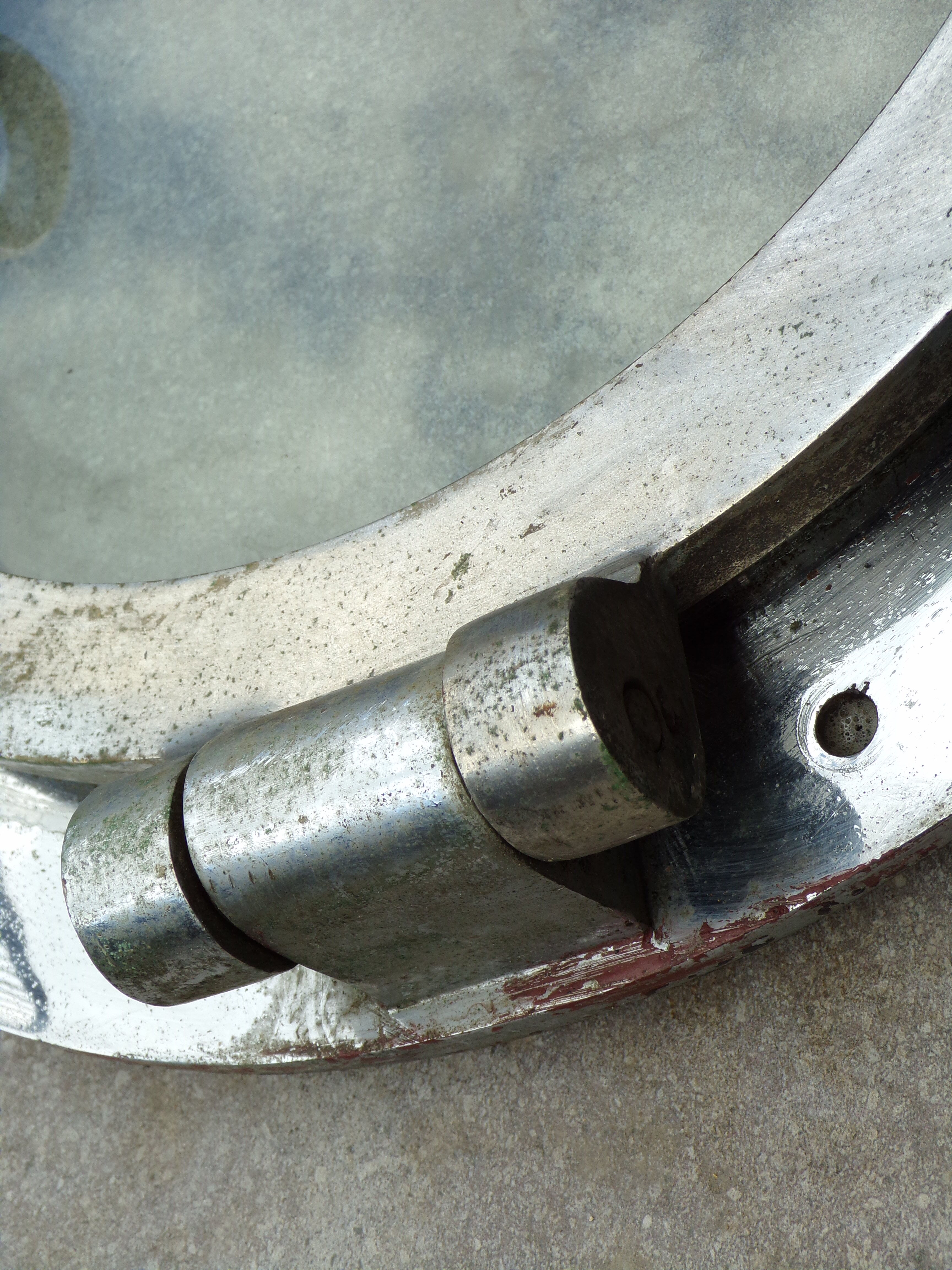 Old boat window in chrome bronze Ø40cm