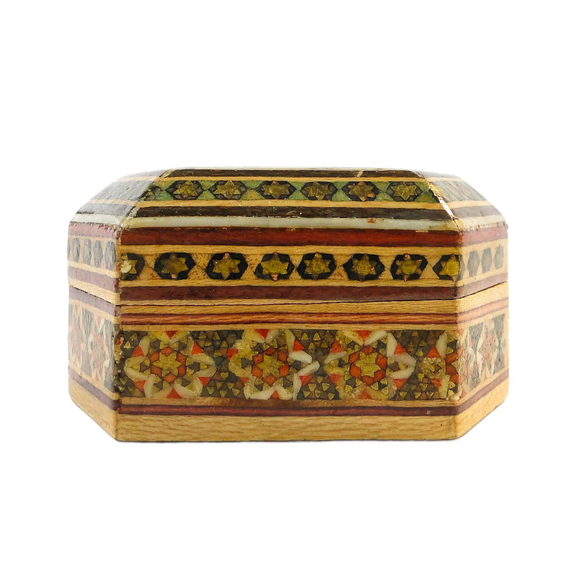 Oriental mosaic pill box, wood, Poland, 1970s