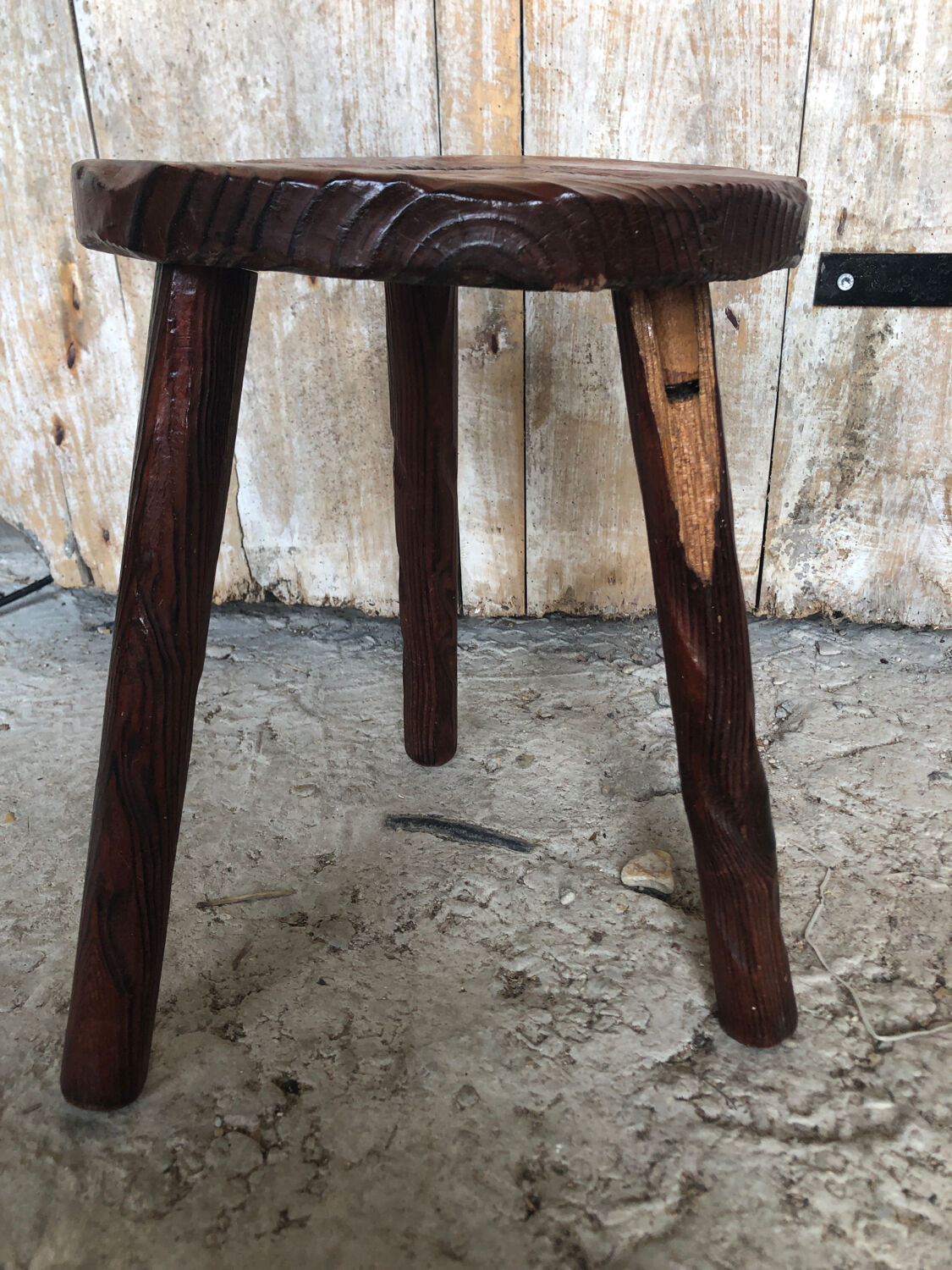 Vintage wood picking stool #a227