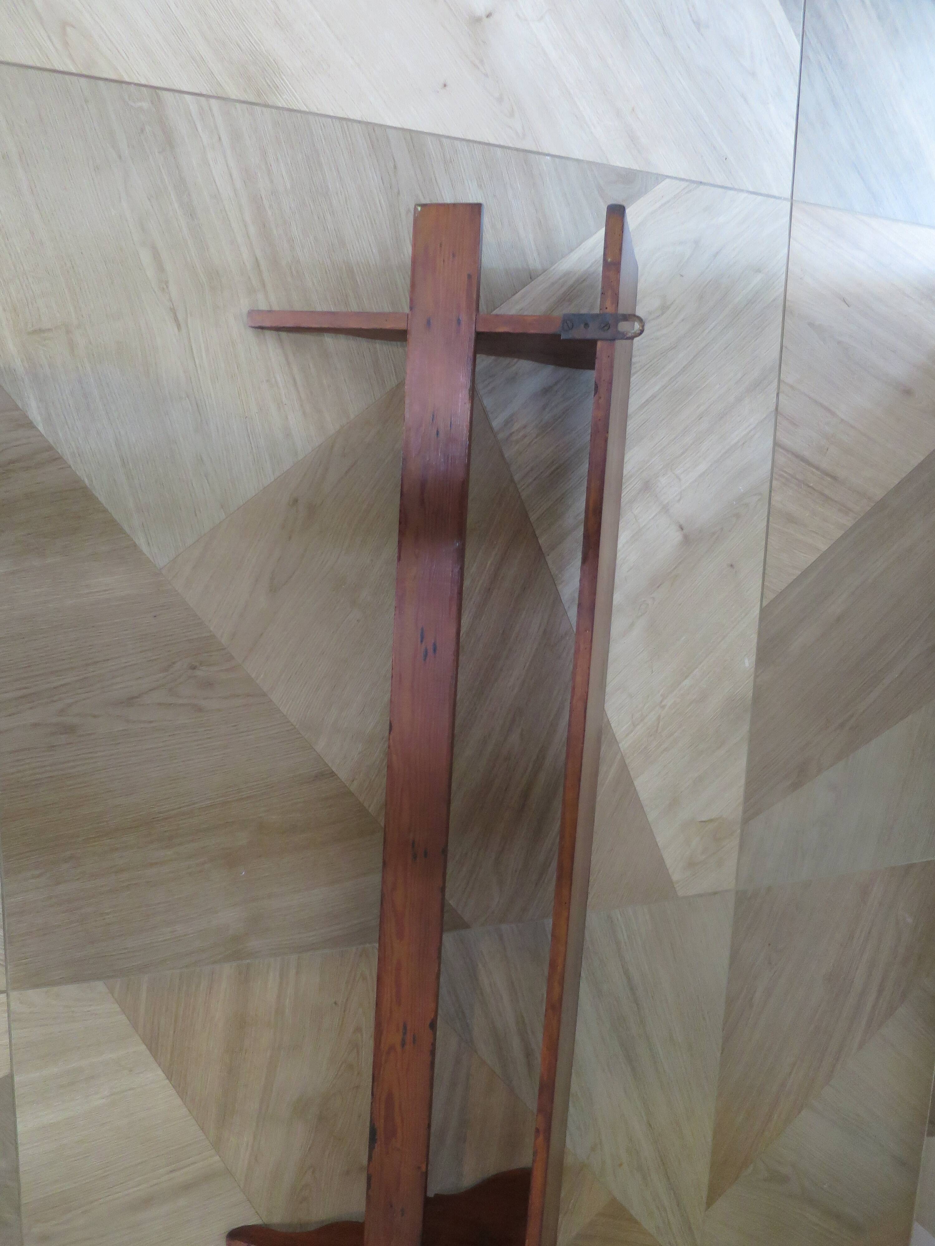 Wall shelf - coat rack - 7 hooks - oak stain - country style - cloakroom