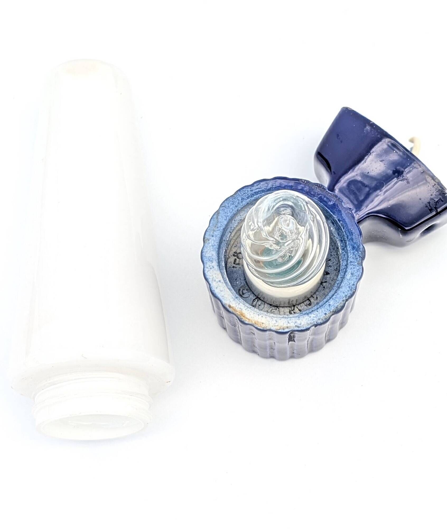 Pair of blue ceramic wall lights by Hans-Agne Jakobsson