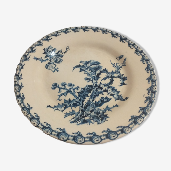 Flat plate in Gien porcelain model Chardons