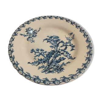 Flat plate in Gien porcelain model Chardons