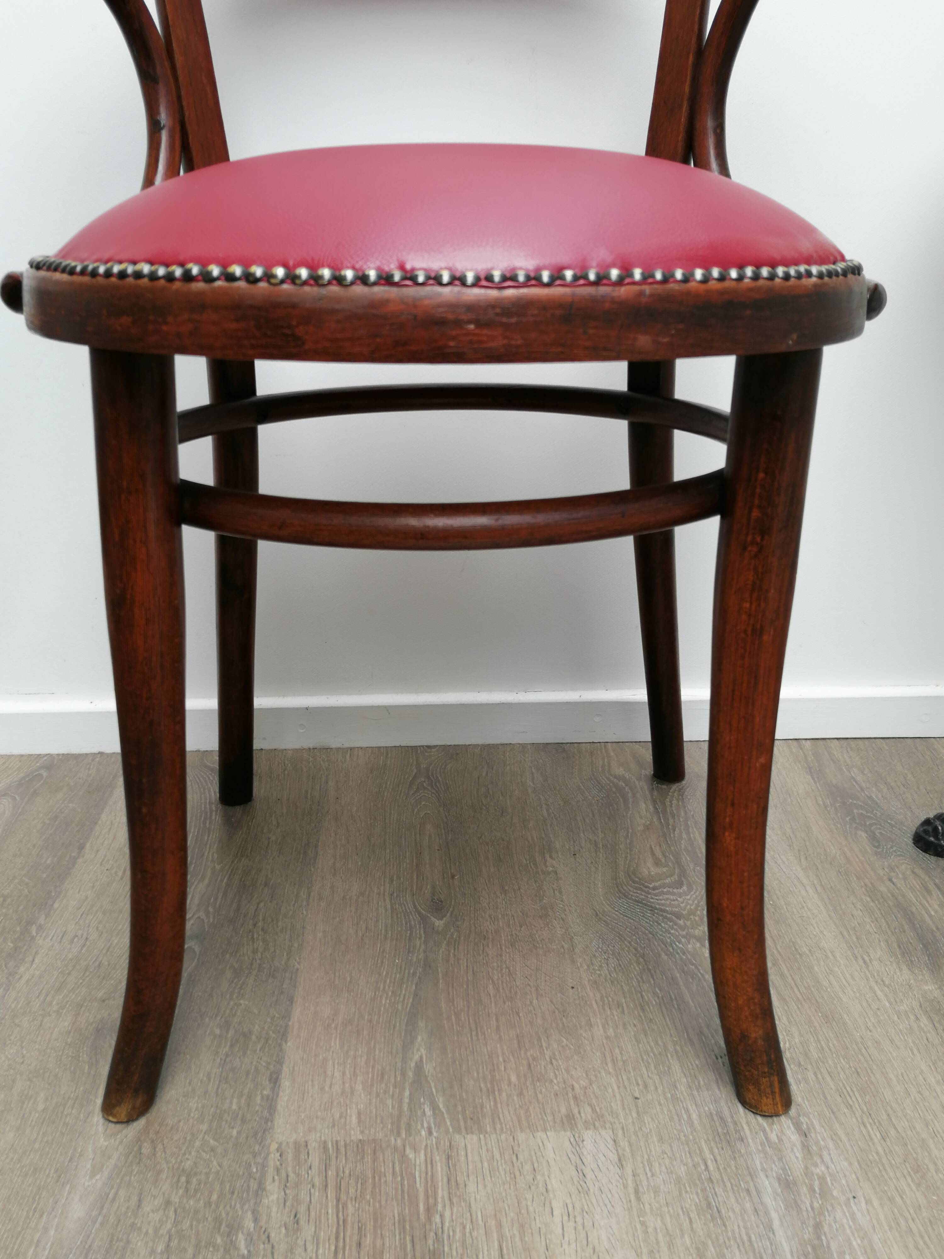 Reupholstered Thonet office chair No.6003