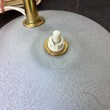 Grey cocotte lamp with gold hose, 1950s