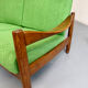 Vintage 3-seater canapé in solid oak with boucle fabric, Scandinavian design from the 70s.