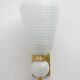 Pair of Mid-century Modern Brass and "Pulegoso" Murano Glass Sconces