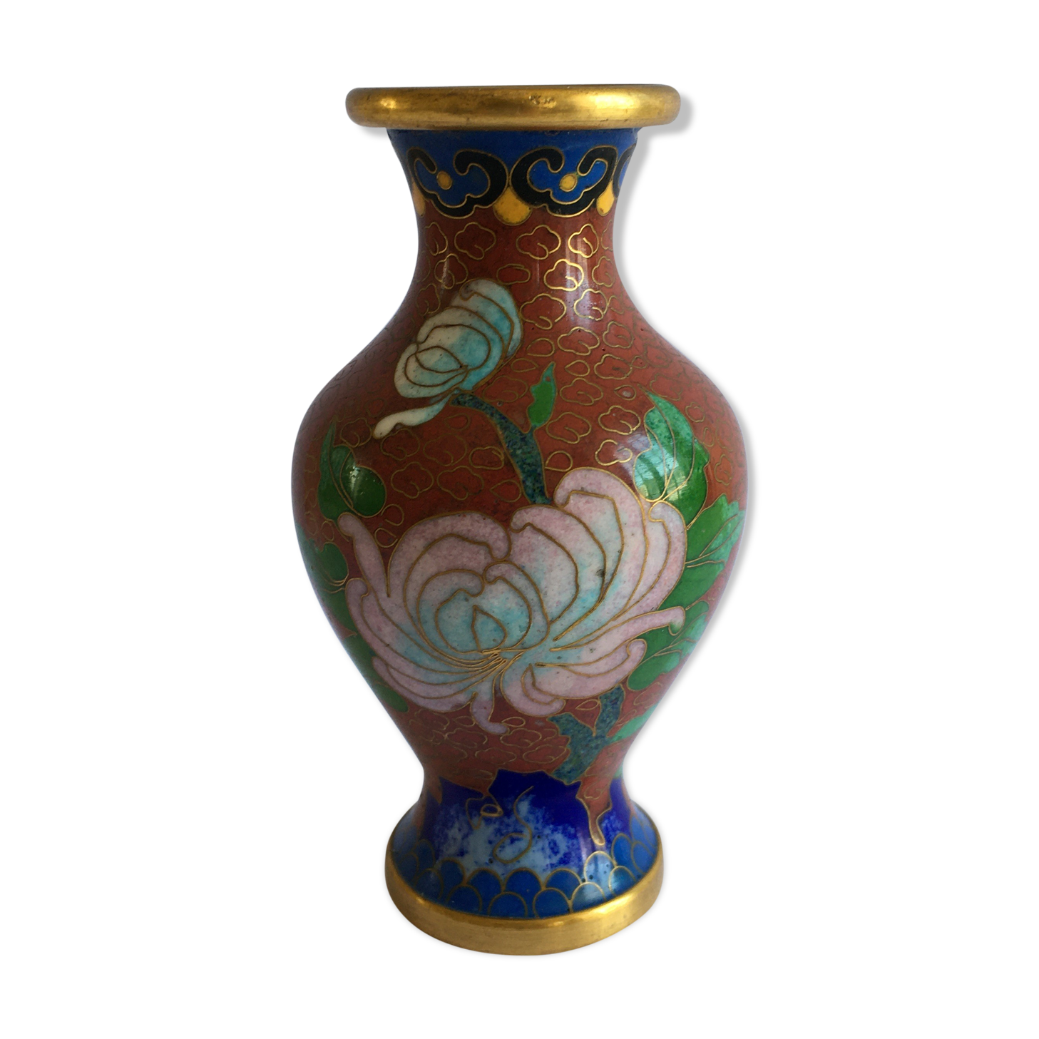 Small Chinese vase partitioned enamels