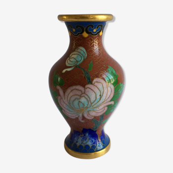 Vase chinois émaux cloisonnés