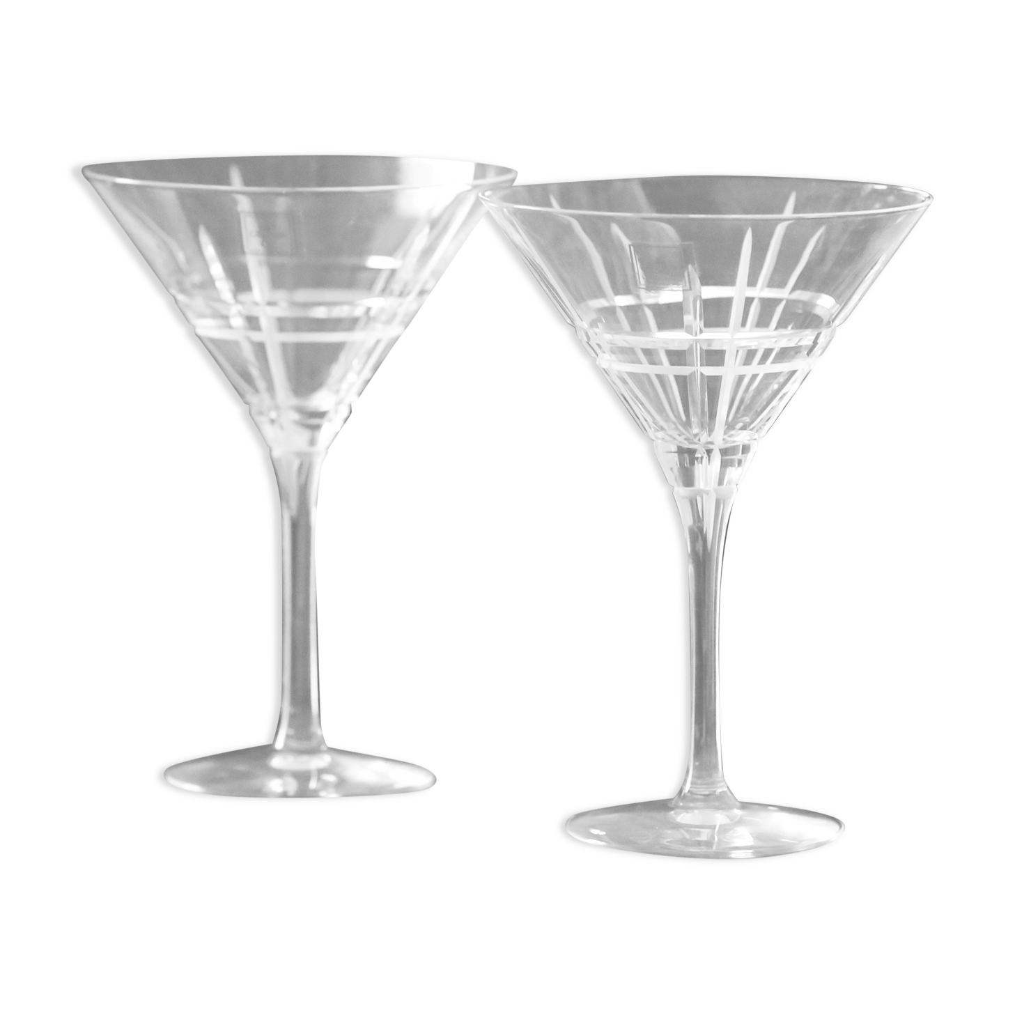 Pair of Christofle glasses with Martini Crystal Cut Scottish Collection