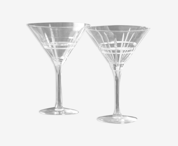 Paire de verre à Martini cristal taillé collection Scottish, Christofle