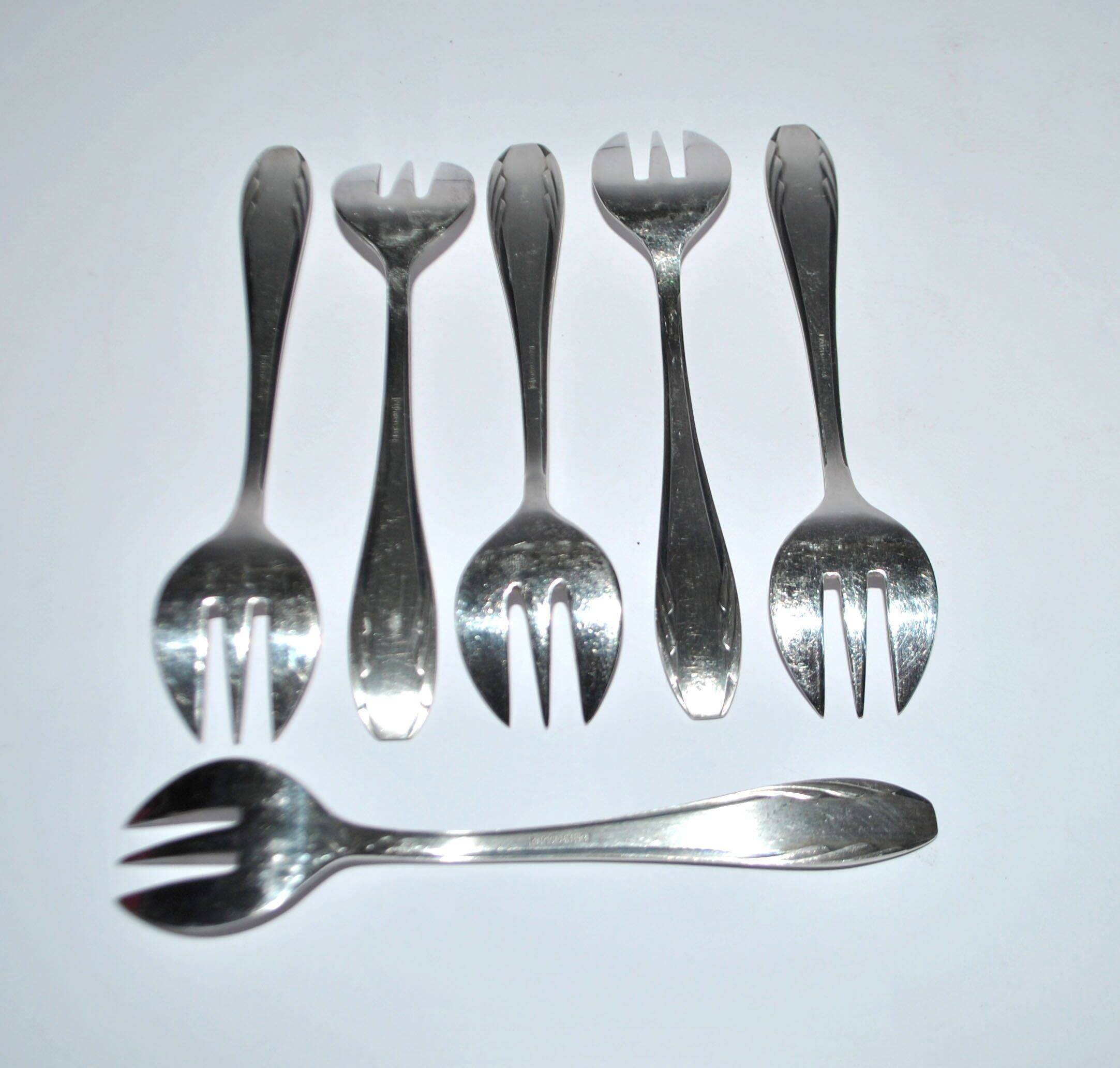 Gulden set of 6 art deco dessert forks in silver-plated metal 13 cm alsace