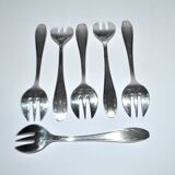 Gulden set of 6 art deco dessert forks in silver-plated metal 13 cm alsace