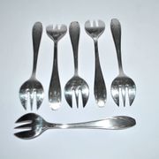 Gulden set of 6 art deco dessert forks in silver-plated metal 13 cm alsace