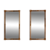 Pair of 2 Large 20th century rectangle gilded Baroque Deknudt mirrors