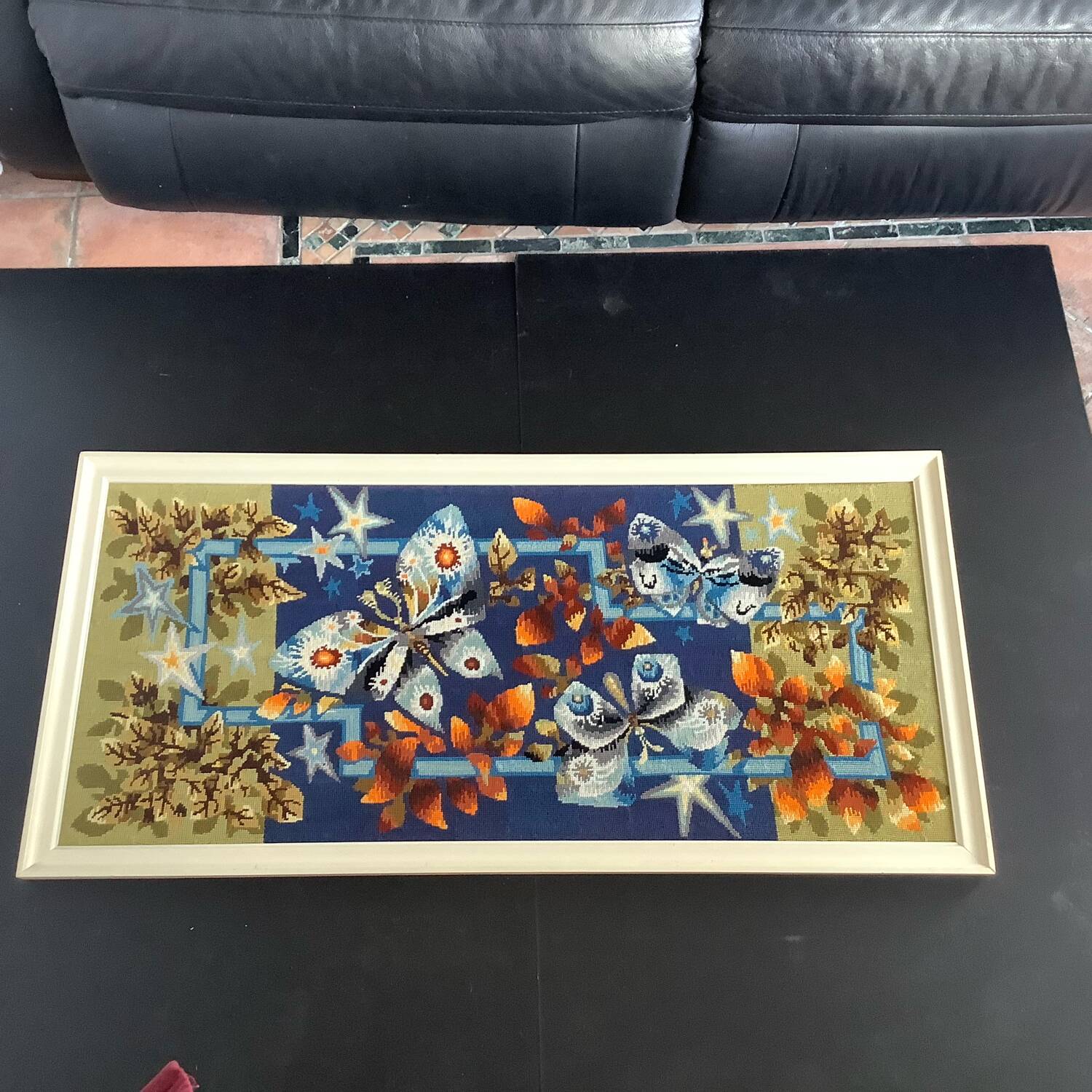 Tapestry Stars Butterflies 60's Dlg J. Lurcat Picard Le Doux France