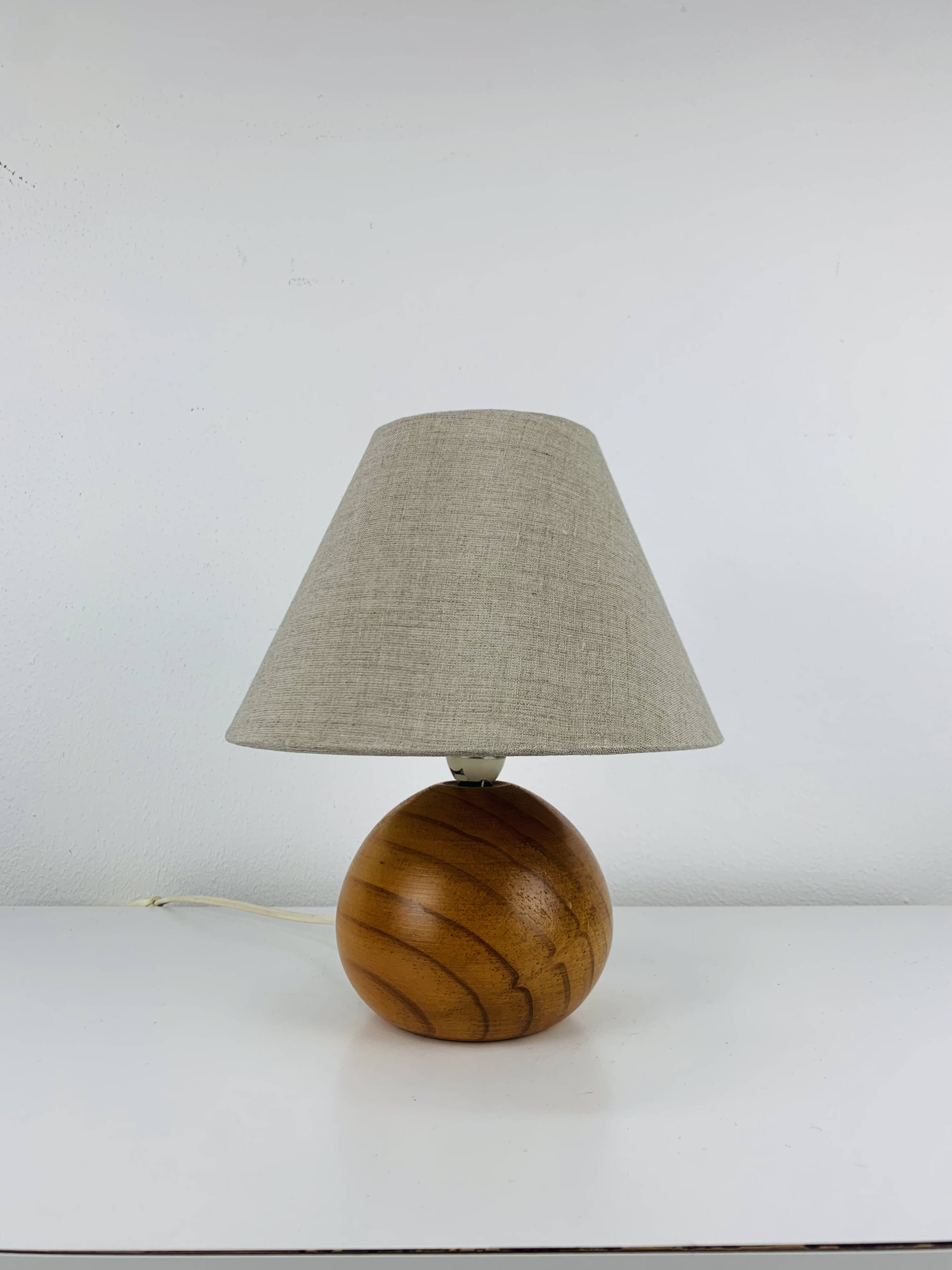 Pine ball lamp, 80s, wood