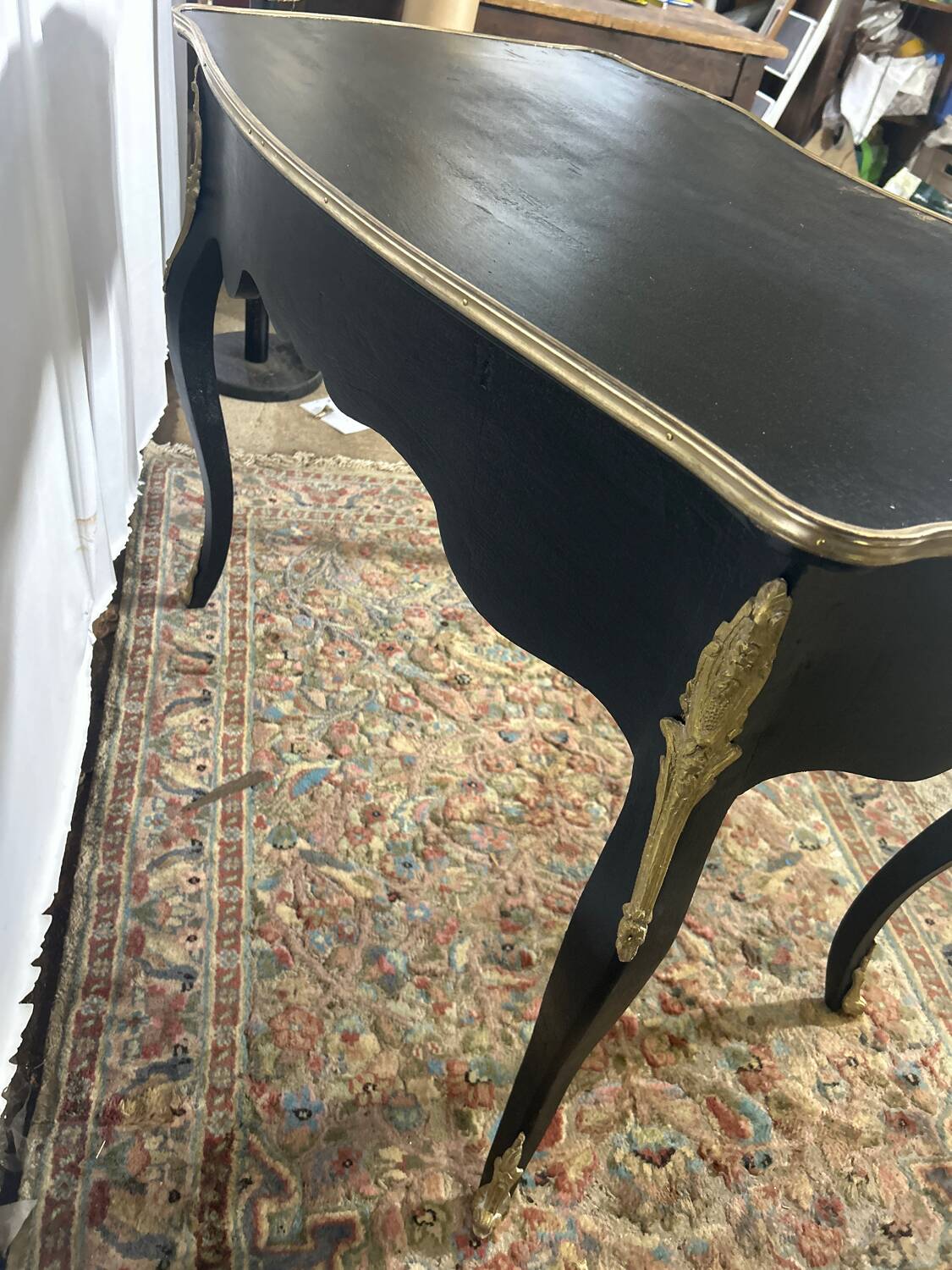 Louis XV style period flat desk, completely renovated