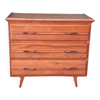 Commode en placage de chêne, années 50