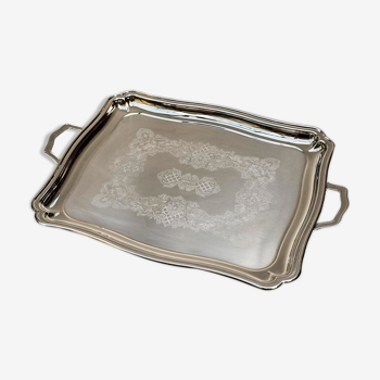 Jean Couzon tray in arabesque grey stainless metal