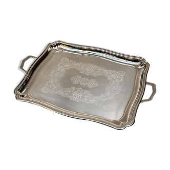 Jean Couzon tray in arabesque grey stainless metal