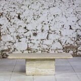 Italian travertine coffee table, 1980