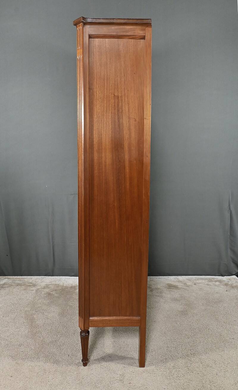 Small Glass-fronted Mahogany Bookcase, Louis XVI style – Late 19th century