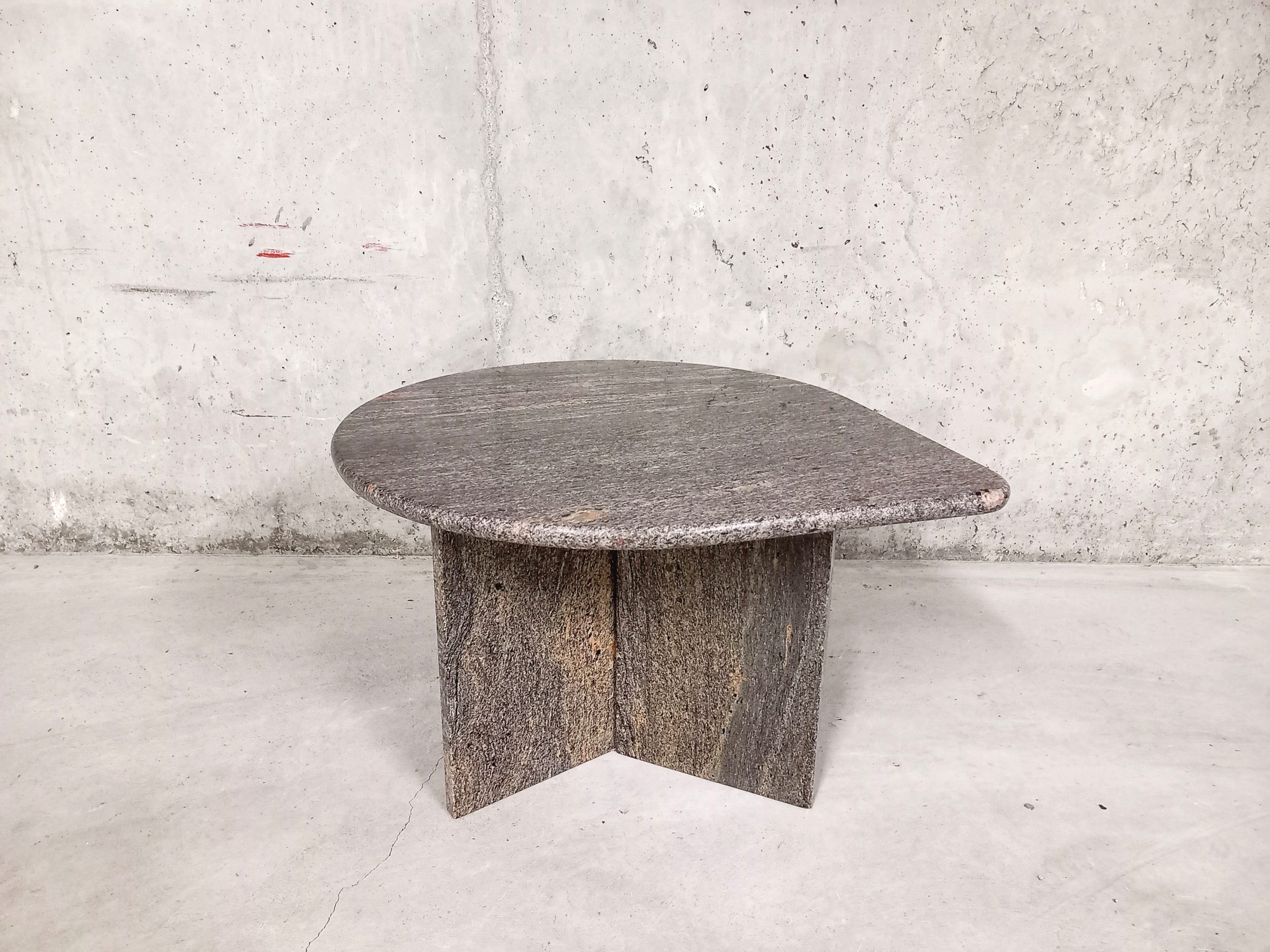 Vintage coffee table in gray granite from the 70s