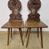 Paire de chaises alsaciennes, XIXème siècle