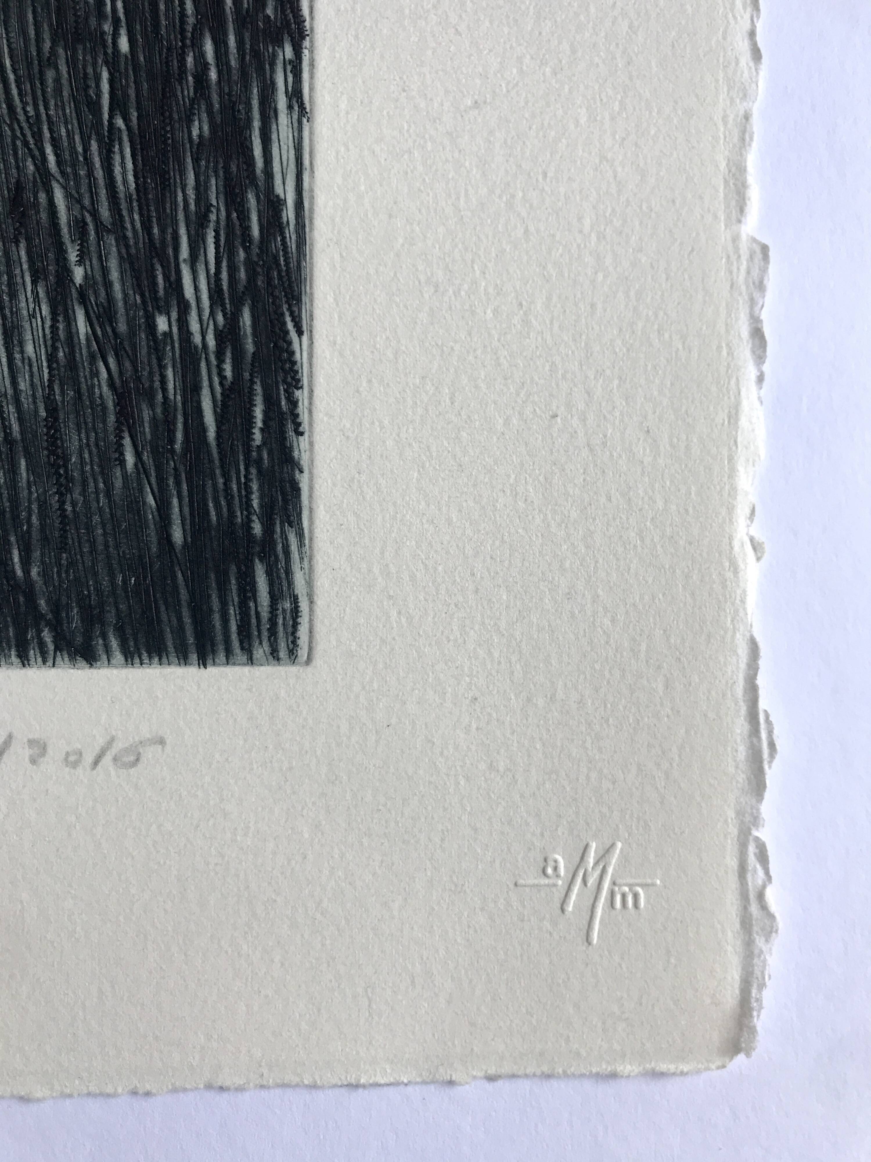 Nicole BOUHARMONT, Parc de Sceaux I, 2003-16. Drypoint signed in pencil