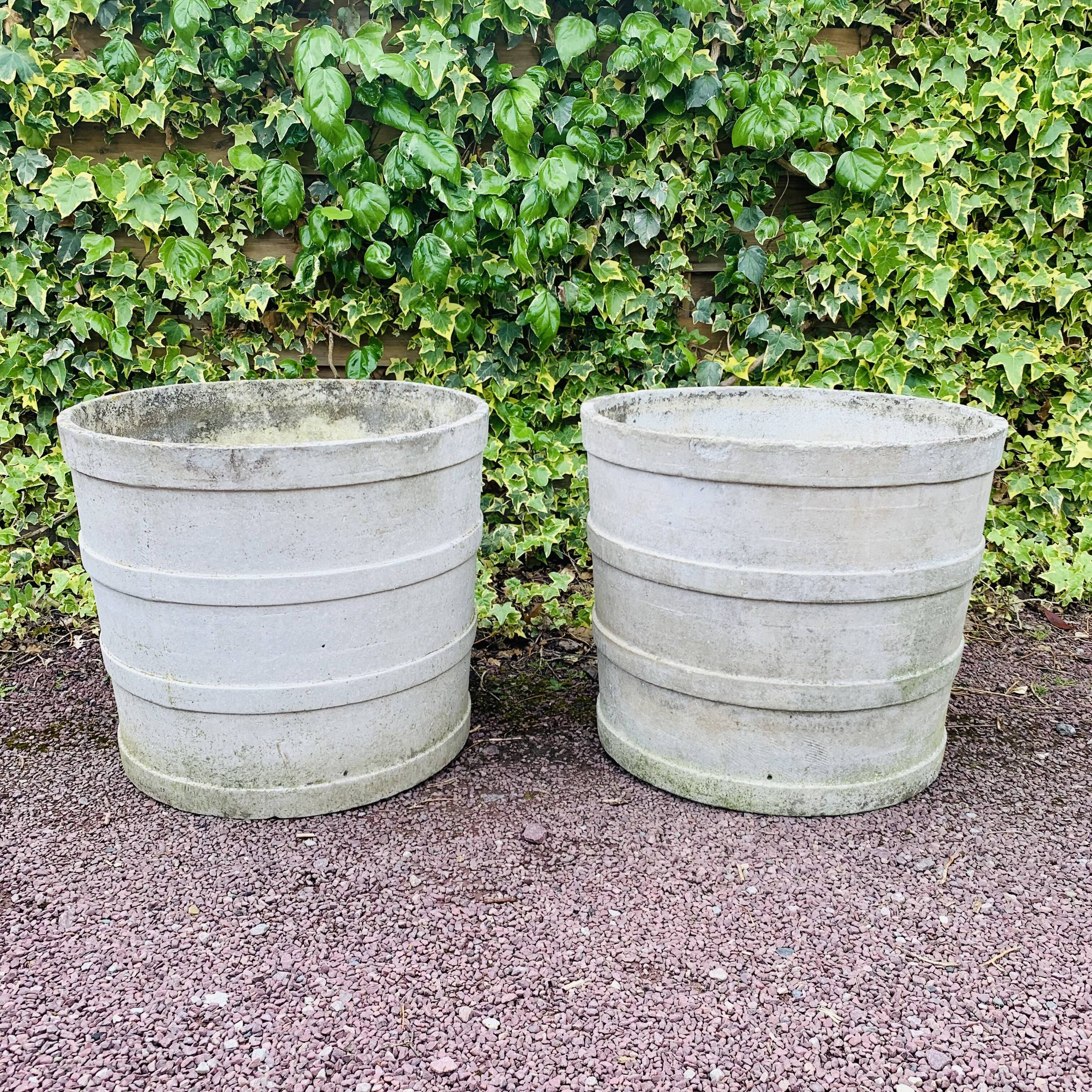 Pair of large fiber cement planters