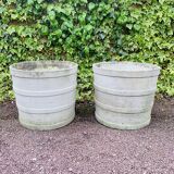 Pair of large fiber cement planters