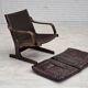 Fauteuil scandinave en cuir marron, années 1970