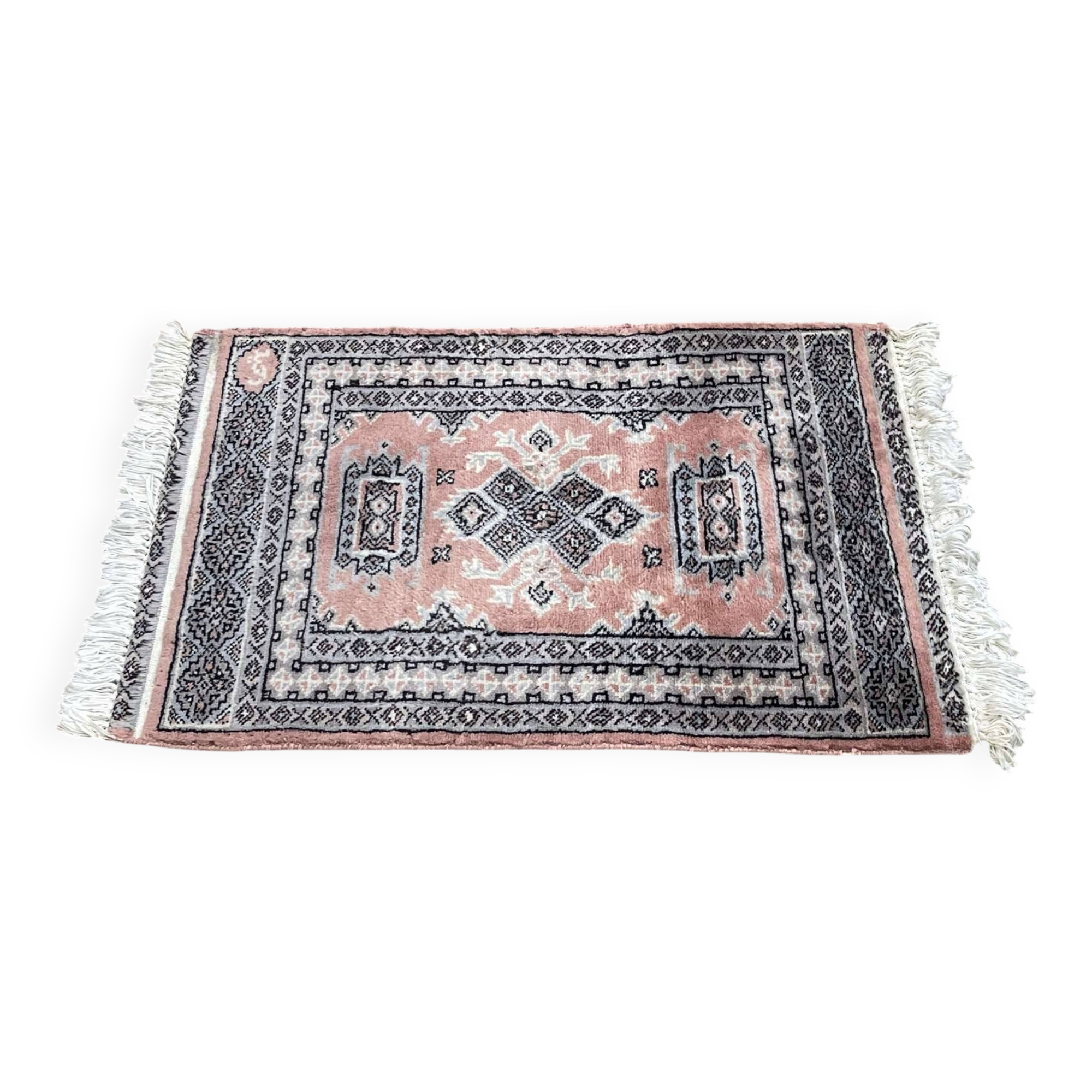 Small handmade Pakistani wool rug - 88x64cm